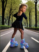 Nattork Kids Roller Skates for Girls Boys Kids, 4 Sizes Adjustable Quad Skates Butterfly and Flower with All Light up Wheels - Birthday Gift for Indoor Outdoor Sports by TinyTreasures Baby Boutique