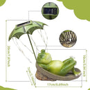 Frogs Garden Outdoor Decor Statue - Solar Frog Umbrella Pond Statues LED Waterproof, Resin Cute Animal Sculpture Lights, Ideal Ornament for Yard Lawn Patio, Women/Gardening Decoration Gifts by GreenHaven Gardens