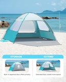 OutdoorMaster Beach Tent for 3/4 Person - Easy Setup Sun Shade Shelter, Portable Beach Shade Sun Canopy with UPF 50+ UV Protection, Removable Skylight Family Size by TinyTreasures Baby Boutique