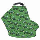 Binienty Baby Car Seat Cover for Boys Girls - Green Truck Multi Use Baby Nursing Scarf, Shopping Car/High Chair/Stroller Portector Decor by TinyTreasures Baby Boutique