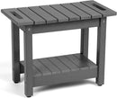 Waterproof Shower Bench, 24" Poly Lumber Shower Stool for Shaving Legs, Shower Chair Seat with Storage Shelf and Handles, Bathroom Bench for Inside Shower, Non-Slip (Grey) by TinyTreasures Baby Boutique