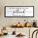 The Best Memories are Made Gathered Around The Table Sign Framed Wall Art, 40''×15'' Rustic Horizontal Plaque with Black Frame for Dinning Living Room, Long Home Family Wood Sign Wall Decor by CozyNest Decor