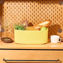 Small Storage Baskets for Organizing | Closet Organizer Bins | Shelf Toy Basket | Woven Rope Baskets | Cube Decorative Box | Shallow Basket | 13x8.5x5.1” | 4 Packs Yellow by CozyNest Decor