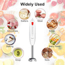 Immersion Blender 4 in 1, 16000rpm Speed, 400W Turbo Motor & Ergonomic Grip Hand Blender Set, Splash-Proof Stainless Steel Blades, for Soup, Baby Food, Smoothies, Sauce (Red+Ivory) by TinyTreasures Baby Boutique