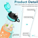 Enerbone Water Bottle, Leakproof BPA & Toxic Free, Motivational Water Bottle with Times to Drink and Straw, Fitness Sports Water Bottle with Strap for Office, Gym, Outdoor Sports by CozyNest Decor
