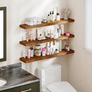 BAMEOS Floating Shelves,40 in W x 8in D Wall Mounted Wooden Shelves with Invisible Brackets Set of 3, Hanging Wall Shelves Decoration for Bedroom, Bathroom, Living Room and Kitchen by CozyNest Decor
