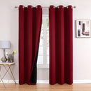 ChrisDowa 100% Blackout Curtains for Bedroom with Black Liner, 2 Thick Layers Total Blackout Thermal Insulated Grommet Window Curtains 2 Panels Set (Burgundy, 42 x 84 Inch) by TinyTreasures Baby Boutique