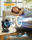 Ausic 3-in-1 Portable Clip on Fan with Misting & LED Lights & Hook, 100ML Baby Stroller Fan, 5200mAh Rechargeable Battery Operated & 360° Rotation & 3 Speeds for Table Outdoor Travel Camp Golf Cart by TinyTreasures Baby Boutique