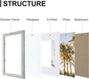 Vittanly 9x12 Picture Frames Set of 9, Shatter Resistant Plexiglass, Display 6x8 Pictures with Mat or 9x12 without Mat, Photo Frames for Wall or Tabletop, Engineered Wood, Grey by CozyNest Decor