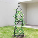 Obelisk Trellis for Garden - 38.3" x 10.03" Durable Metal Climbing Support for Roses, Vines & Flowers | Elegant Black Design with Decorative Top & Hollow Sides by GreenHaven Gardens
