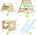 GOME Set of 7 Baby Triangle Climbing Gym Toys Indoor for Toddler Set, 1 Square and 3 Triangle Climber with 3 Ramp for Climbing Sliding and Walking, 7 in 1 Toddler Play Equipment for Indoor Playground by TinyTreasures Baby Boutique