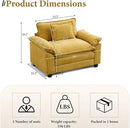 URRED Modular Sectional Sofa Comfy Cloud Couch, Modern Chenille Sofa Sleeper Deep Seat Couches with Ottoman/Pillows for Living Room (Yellow, 53'') by CozyNest Decor