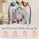 Itzy Ritzy Spiral Car Seat & Stroller Activity Toy - Stroller & Car Seat Toys for Ages 0 Months and Up - Hanging Toys Include Clinking Rings, Mirror and Textured Ribbons (Rainbow) by TinyTreasures Baby Boutique