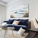 amatop Extra Large Wall Art for Living Room –Big Coastal Beach Minimalist Canvas Artwork with Sailboat Ocean Waves and Reeds Nautical Seascape Picture for Bedroom Decor Blue58x29 Inch by CozyNest Decor