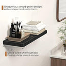 Floating Shelves - 2 Pack 9 Inch Rustic Wooden Wall Shelves - Extra Deeper & Thicker Wall Mounted Storage Shelf for Living Room, Kitchen, Farmhouse - 24" W x 9" D x 1.6" H - Rustic Black by CozyNest Decor