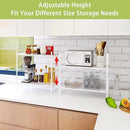 Expandable Cabinet Shelf Organizer Rack, Stackable Kitchen Counter Storage Shelves Stand, Adjustable Height Pantry Shelf Spice Rack (White, 2 Pack) by CozyNest Decor