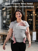 GROWNSY Baby Carrier Newborn to Toddler, Breathable Mesh Carrier(7-44lbs) with One-Click Sliding Clasp, Head Support, Ergonomic Design and Hands-Free Comfort, Silver Gray by TinyTreasures Baby Boutique
