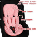 GFU Infant Car Seat Insert Head and Body Support, Reversible Newborn Insert for Carseat with Strap Pads, Soft Stroller Cushion Pillow Insert for Boys and Girls, Fits for Stroller, Swing, Red by TinyTreasures Baby Boutique