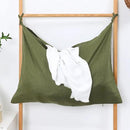 Hanging Linen Laundry Bag, 100% Pure Flax Linen Over The Door Hamper with Bottom Zipper for Laundry Room, Household Dirty Cloth Storage Organizer Bag, Army Green by CozyNest Decor