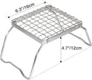 REDCAMP 6" Small Folding Campfire Grill, 304 Stainless Steel Firepit Grill Grate, Heavy Duty Portable Camping Grill with Carrying Bag for Outdoor Cooking Backpacking Hiking Picnics BBQ by GreenHaven Gardens