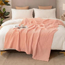 EMME Muslin and Cotton Twin Blankets for Couch Breathable Gauze Blanket All Season Soft and Lightweight Pre-Washed Cotton Blanket (Pink, 60"x80") by CozyNest Decor