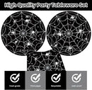 40Pcs Halloween Paper Plates and Napkins Party Supplies, Spider Web Plates Napkins Disposable Dinnerware Set for Spooky Halloween Party Decorations by CozyNest Decor