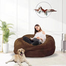 Bean Bag Chair for Adults 3FT,Soft Removable Cover for Teens/Girls Bedroom,Fluffy Giant Round Floor Beanbag Lounger Chairs (No Filler,Deep Coffee) by CozyNest Decor