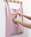 Amazhiyu 100% Linen Door Hanging Laundry Hamper Bag, 19x27 Inches Pink by CozyNest Decor