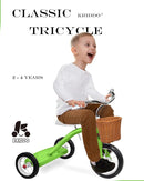 KRIDDO Classic All Metal Toddler Trike, Gift for Boys and Girls Ages 2 to 4 Year Old, Tricycle for 1 to 3 Year Olds, Sturdy Rear Deck, Deluxe Steer and Ergonomics Grip, Indoor and Outdoor, Green by TinyTreasures Baby Boutique