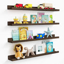 Forbena Rustic Wood Wall Shelves for Living Room Set of 4, 36 Inch Long Floating Shelves with Lip, Large Farmhouse Wooden Picture Ledge Shelf for Bedroom Office Hallway Photo Frames (Dark Brown) by TinyTreasures Baby Boutique