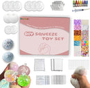 DIY Stress Ball Making Kit - 10 TPR Skins, 13 Fillers, 14 oz Slime, 7 oz Clay, Create ASMR Anxiety Relief Toys, Handmade Squishy Stress Balls, Unique Self-Care Gifts for Women, Crunchy and Relaxing by TinyTreasures Baby Boutique