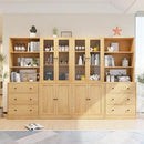 TUSY 71" Bookshelf Bookcase, 3-Tier Modern Bookshelves 3 Large Drawer, Wood Filing Cabinet with Open Storage Shelf, Glass Doors 5-Tier Fixed Storage Shelves for Home Office (Wood) by CozyNest Decor