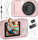 Digital Camera for Kids, WITYEAH 48MP FHD 1080P Point and Shoot Digital Cameras with 16X Zoom Anti-Shake, Compact Portable Cameras for Photography, for Boys Girls Teens Beginners-Pink by TinyTreasures Baby Boutique