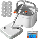 KZKR Spin Mop and Bucket Set with Self Separation Dirty and Clean Water System, Self Wringing 360° Rotating Square Mop Head for Home Floors Cleaning (1.0 Mop and Bucket Set (8 Pads)) by CozyNest Decor
