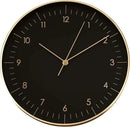 LUUK LIFESTYLE Modern Wall Clock with Silent Quartz Movement, Stylish & Functional, Decoration for Bedroom, 12 inch, in Black & Gold by CozyNest Decor