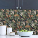 Green Plants Leaf Animal Forest Deer Rabbits Squirrel Owl Peel and Stick Wallpaper Self Adhesive Removable Easy Peel Off Contact Stick on Wall Paper for Bedroom Cabinet Renter Friendly by GreenHaven Gardens