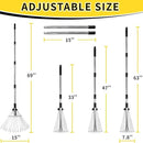 Garden Rake for Leaves,Heavy Duty Metal Adjustable Leaf Rake for Lawns,Long Handle 33"-69" with Expandable Head 8"-15",Garden Tools for Yard Lawn Shrub Garden Beds by GreenHaven Gardens