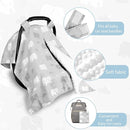 TANOFAR Car Seat Cover Baby, Carseat Covers Baby Boy Girl, Peekaboo Opening Infant Car Seat Cover for Winter, Warm & Cozy, Grey Elephant by TinyTreasures Baby Boutique