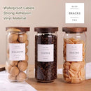 3 Set Glass Pantry Storage Jars with Acacia Airtight Lid - 35oz Thicken Glass Kitchen Canisters with 132 Pantry Labels - Clear Food Storage Containers with Wood Lid for Tea,Sugar,Cookie,Pasta by CozyNest Decor