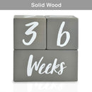 I'm Solid Wood Weekly Monthly Yearly Baby Milestone Age Blocks, Gender Neutral, Newborn Gifts & Keepsakes for Picture Props (3 Pcs/Grey) by TinyTreasures Baby Boutique