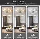 6-Lights Black Crystal Flush Mount Chandelier Light Fixture K9 Crystals Modern Ceiling Lights Elegant Pendant Lamp for Bedroom,Hallway,Bar,Living Room,Dining Room,H5.9 xW20 (Bulbs Not Included) by CozyNest Decor