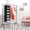 MAX Houser 6 Tier Shelf Hanging Closet Organizer, Closet Hanging Shelf with 2 Sturdy Hooks for Storage, Foldable (Black) by CozyNest Decor