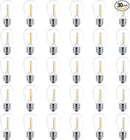 Meconard 30 Pack S14 Edison String Light Bulbs, 1 Watt Replacement Bulbs for Outdoor String Lights, Low Wattage Shatterproof LED Filament Patio Bulbs, E26 Medium Base, 2200K Warm White, Non-Dimmable