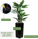 Dexceder 24 Inches Tall Self Watering Planter Diamond High Gloss Indoor Outdoor, Thickened Rhombus Large Floor Standing Flower Plant Pot with Water Level Indicator (Black) by CozyNest Decor