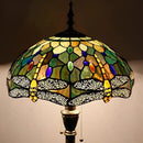 Tiffany Floor Lamp Stained Glass Lamp Standing Reading Light 16x16x70 Inch for Living Room (Amber Yellow Dragonfly) by CozyNest Decor