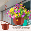 Roshtia 24 Pcs Hanging Plastic Planter Pot with Hook Flower Pots Baskets Hanging Nursery Planter Holder for Outdoor Indoor Plant Garden(Brown,6 Inch) by GreenHaven Gardens