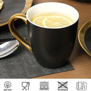 vicrays Coffee Mug Set, 11 Ounce, Set of 6, Ceramic Mug for Men, Women, Unique Glazed Mugs with Handle for Coffee, Tea, Milk, Cocoa, Cereal(Black with Golden) by CozyNest Decor