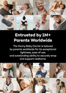 Konny Baby Carrier Flex AirMesh with Head Support- Adjustable, Easy to Wear Baby Wrap Sling, Perfect for Newborn Babies Essentials up to 44 lbs (XS-XL) - Mint Grey by TinyTreasures Baby Boutique