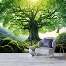 FENDROM Nature Green Big Tree Wall Tapestry Landscape Forest Mountains Sunshine Through Tree of life 3D Print Wall Art for Bedroom Living Room Dorm Decor by CozyNest Decor