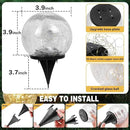 Solar Garden Lights Outdoor Waterproof, 6 Pack LEDs Cracked Glass Ball Light, Ground Landscape Garden Decor, Solar Globe Decorative for Pathway/Patio/Lawn/Yard (Warm White, 3.9") by GreenHaven Gardens